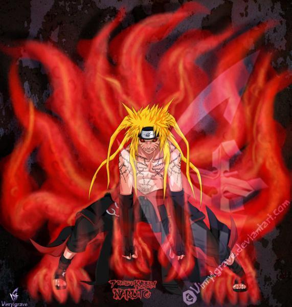 nine tailed fox. Naruto is all grown and has